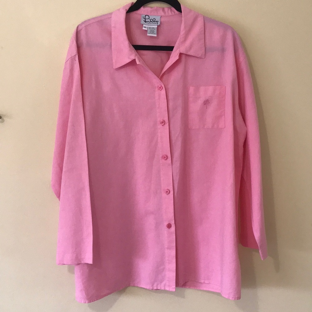 Lilly Pulitzer pink button up shirt